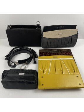 Miche Classic Black Base Bag w/3 Interchangeable Covers Strap Double Handle